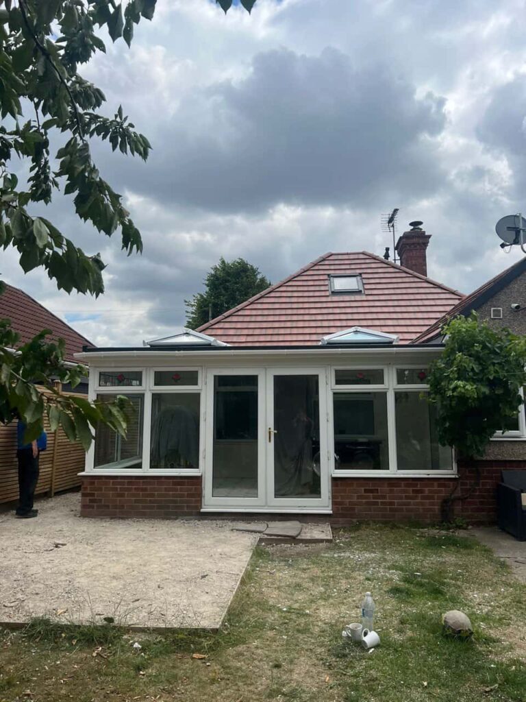 This is a photo of a hipped roof on a bungalow that has just had roof repairs carried out. Works carried out by LJ Roofing Witney